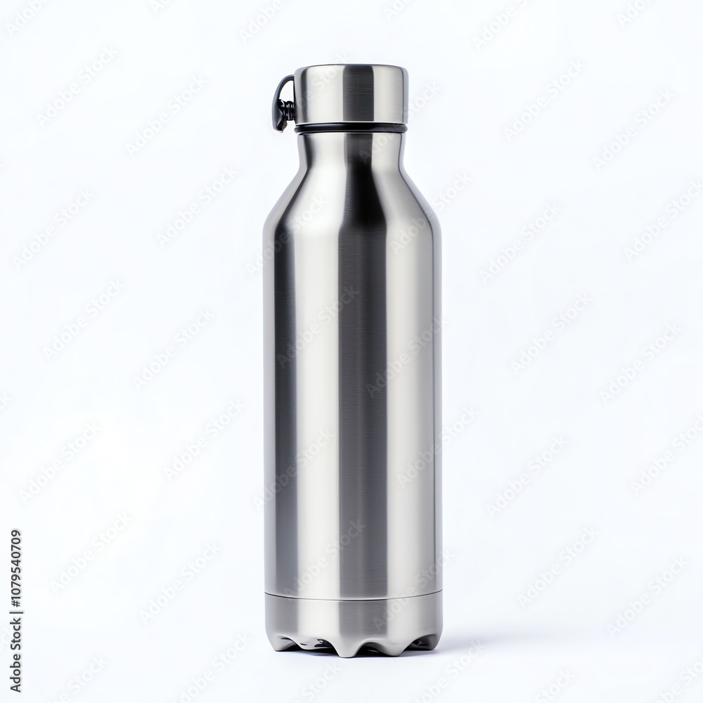 Sleek stainless steel water bottle perfect for hydration on the go, promoting eco-friendly living and style.