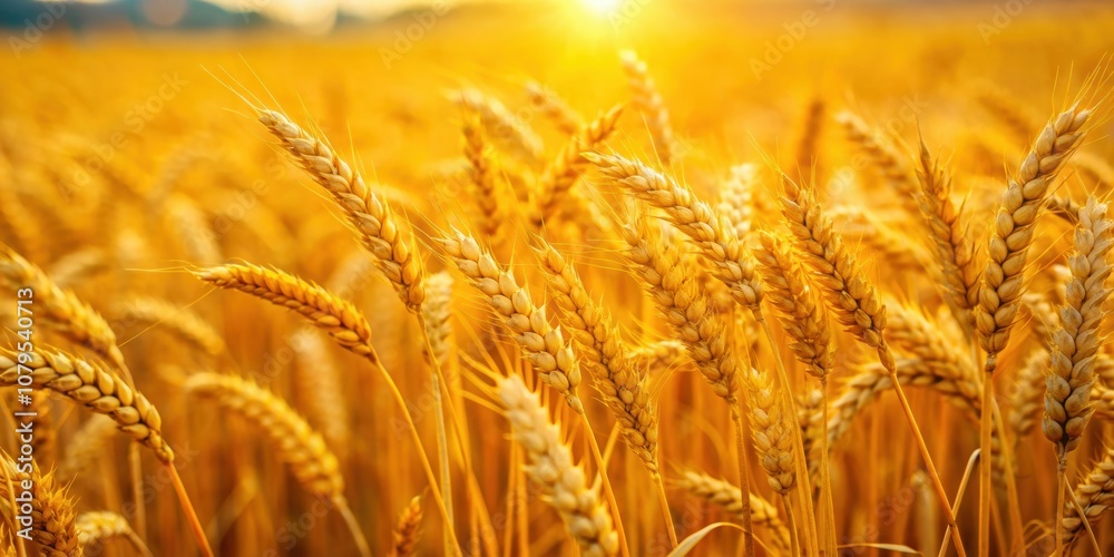 Yellow grain wheat swaying in the field during the beautiful autumn season, agriculture, crop, harvest, countryside, nature Yellow grain wheat swaying in the field during the beautiful autumn season, agriculture, crop, harvest, countryside, nature