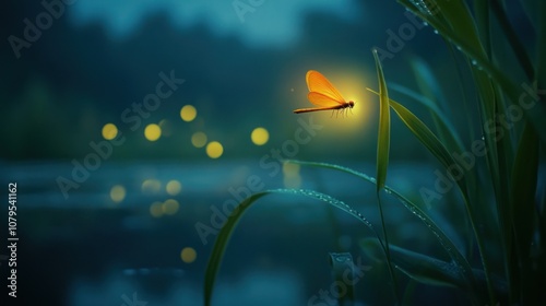 Firefly on a Blade of Grass