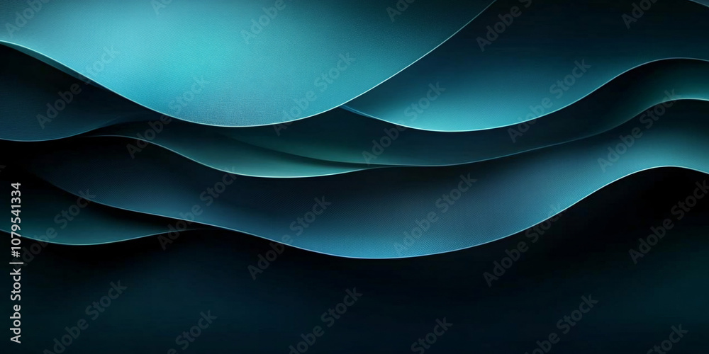 Abstract background with flowing teal and black layers, smooth gradient texture, and dimly lit with glowing accents, perfect for web banners and modern designs Abstract background with flowing teal and black layers, smooth gradient texture, and dimly lit with glowing accents, perfect for web banners and modern designs