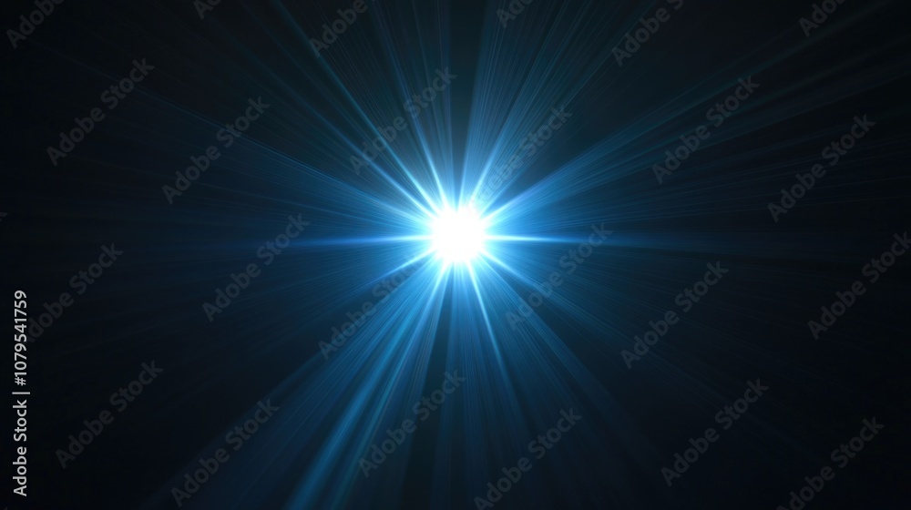 Bright light shining on a dark background. The light is so bright that it almost looks like a star Bright light shining on a dark background. The light is so bright that it almost looks like a star