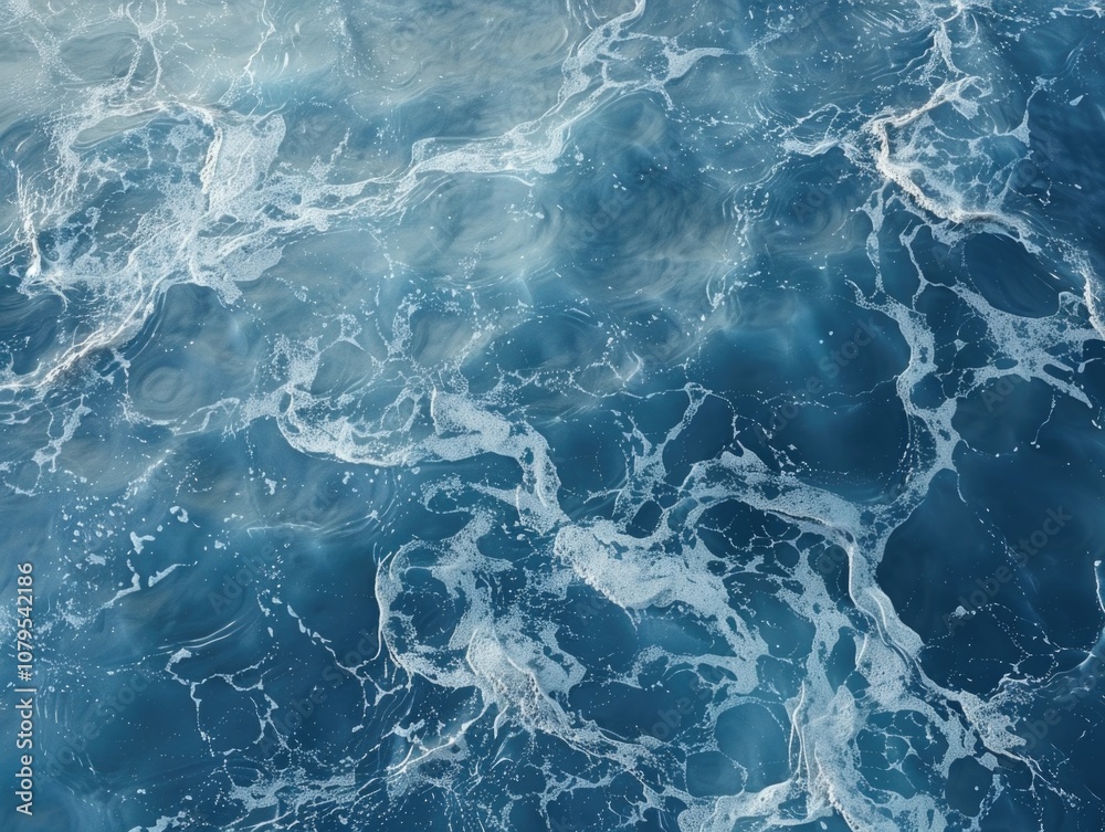 Obraz premium Body of water with a lot of bubbles and foam. The water appears to be very blue and has a calm, peaceful mood