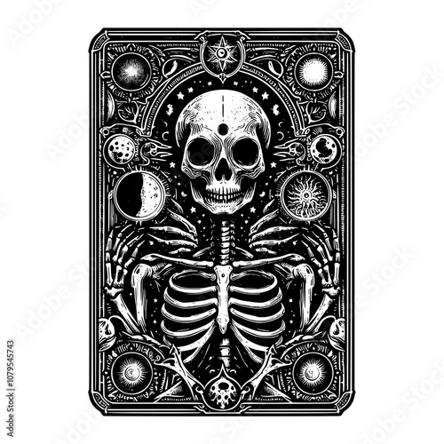 alien tarot card design set