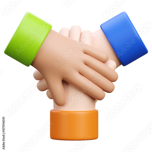 3d render hands solidarity icon