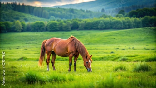 Horse grazing in a lush green field, horse, field, grass, animal, nature, countryside, pasture, outdoor, farm, equine