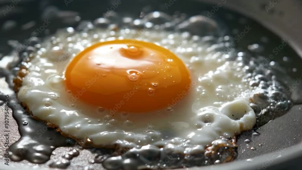 fried egg in a frying pan