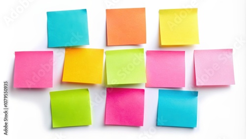 Many colorful sticky notes isolated on white background, sticky notes, colorful, many, isolated