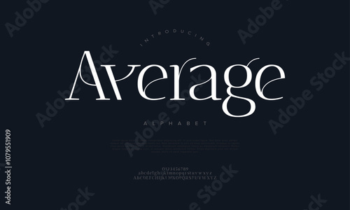 Average typography beauty fashion elegant minimalist serif italic fonts decorative wedding vintage retro logos. Minimal luxury font alphabet logo. Vector illustration