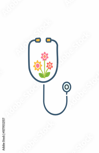 floral stethoscope icon