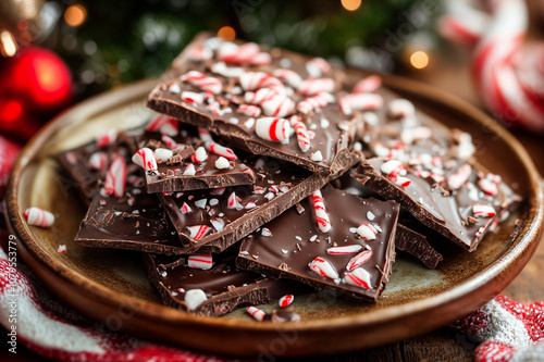 Festive Chocolate Peppermint Bark with Crushed Candy Canes