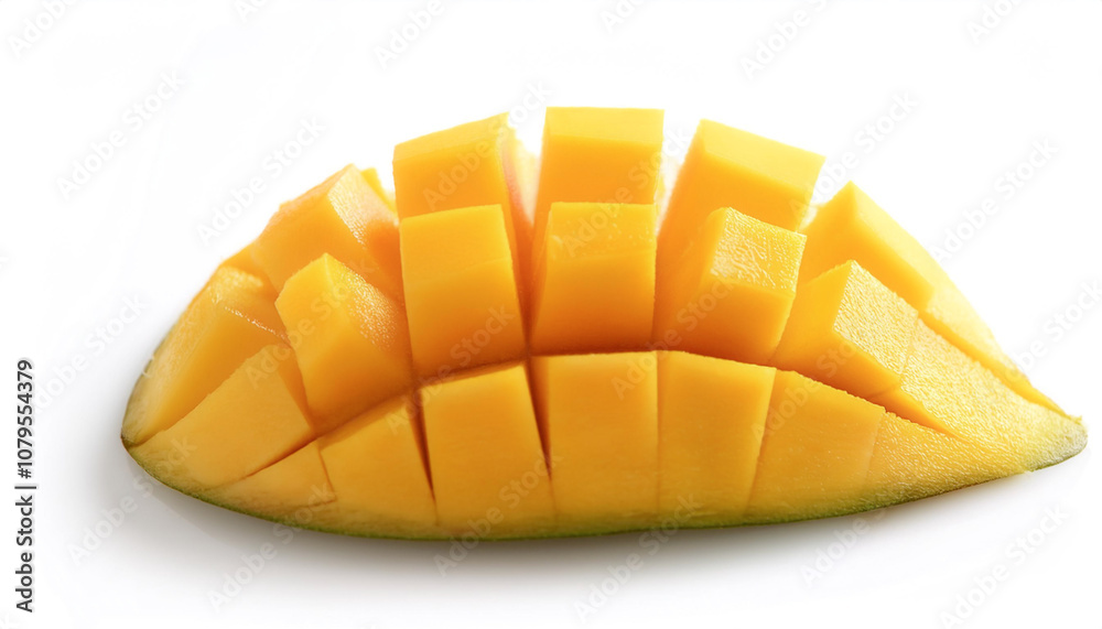 mango sliced, isolated on a white mango sliced, isolated on a white