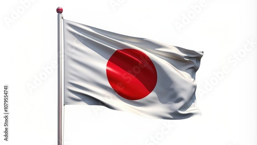 Japanese national flag with red circle on white background, Japan, symbol, patriotism, national pride, flag photo