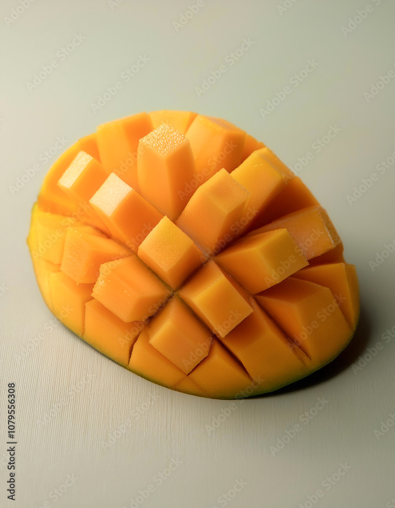 mango sliced, isolated on a pastel mango sliced, isolated on a pastel