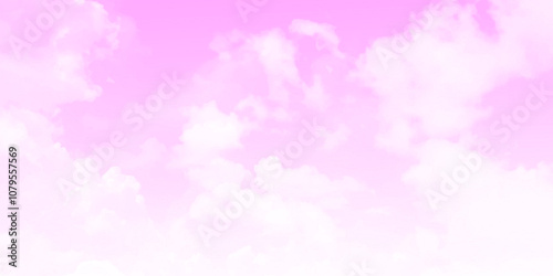 Pastel pink sky background and clouds. Pink clouds on the sky. Dreamy sky. Copy space