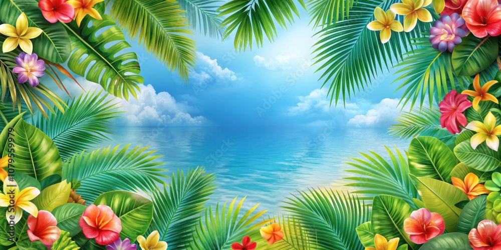 Tropical background with word Hawaii, tropical, beach, paradise, vacation, hawaii, palm trees, exotic, travel, island Tropical background with word Hawaii, tropical, beach, paradise, vacation, hawaii, palm trees, exotic, travel, island