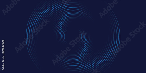 Abstract blue background with blue glowing diagonal geometric lines. Modern shiny blue rounded rectangle lines pattern. Minimalist graphic design. Futuristic technology concept