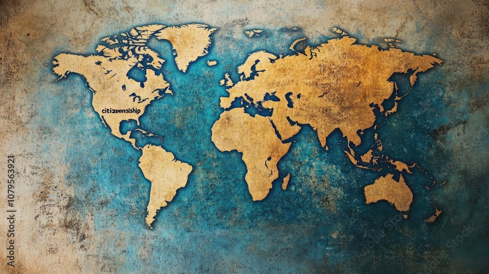 World Map with Grunge Texture World Map with Grunge Texture