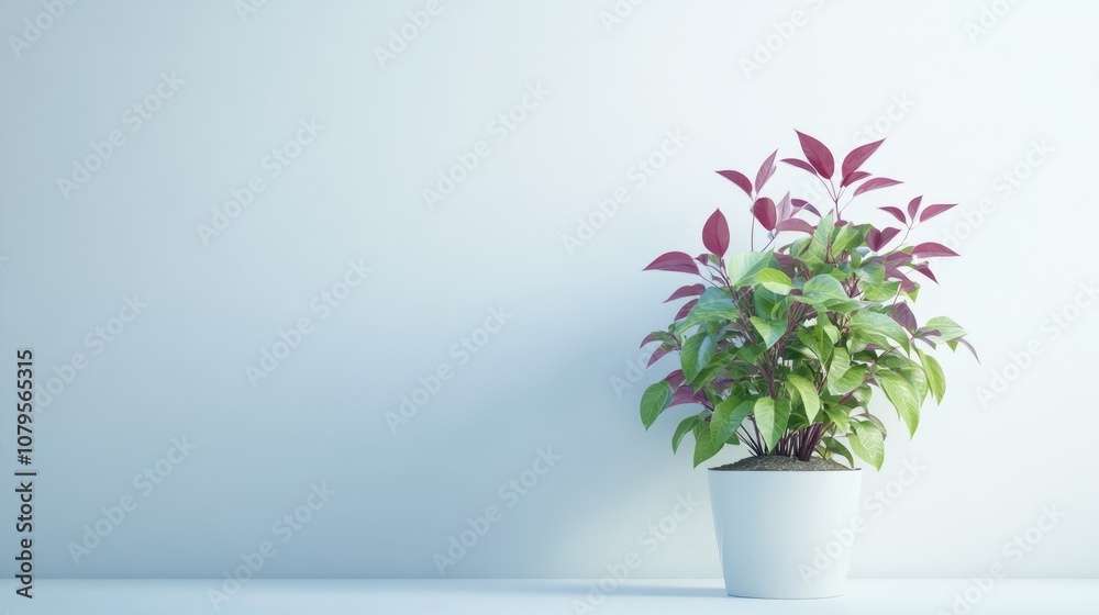 Amaranth plant in a potted arrangement on a clean white backdrop Amaranth plant in a potted arrangement on a clean white backdrop