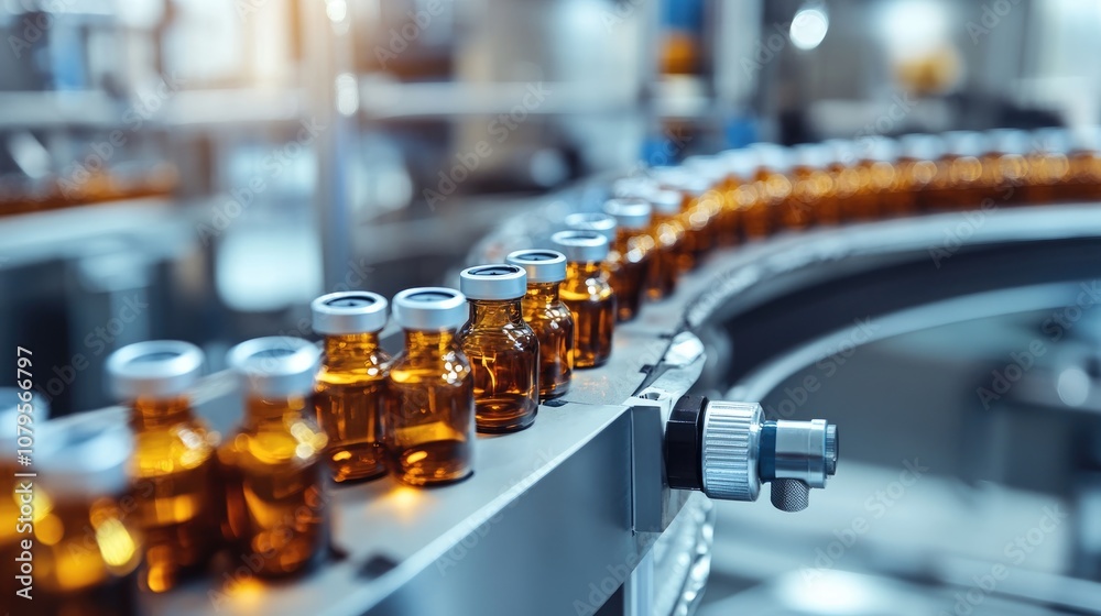 custom made wallpaper toronto digitalMedical vials on a production line in a manufacturing facility Machinery operating for the production of pharmaceutical glass bottles