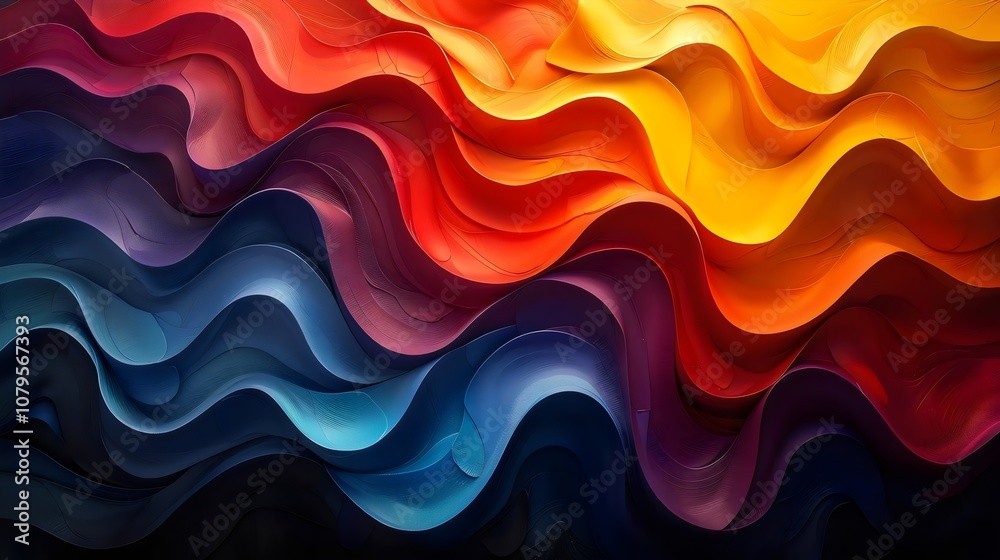 A colorful wave with blue, red, and yellow colors A colorful wave with blue, red, and yellow colors