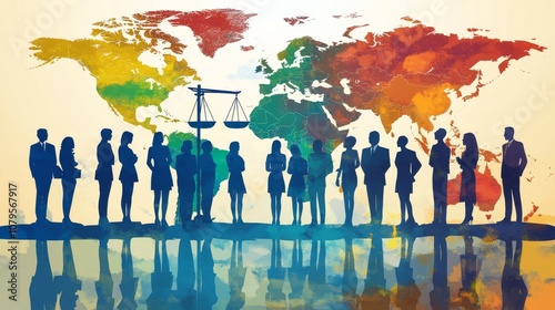 Cross-border business law Illustrations, stock photos
