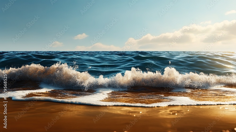 Minimal Dream Beach Scene with Soft Waves and Gradient Sky in Pastel Hues Minimal Dream Beach Scene with Soft Waves and Gradient Sky in Pastel Hues