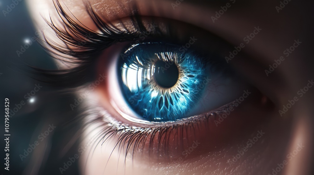 Realistic and captivating blue human eye Realistic and captivating blue human eye