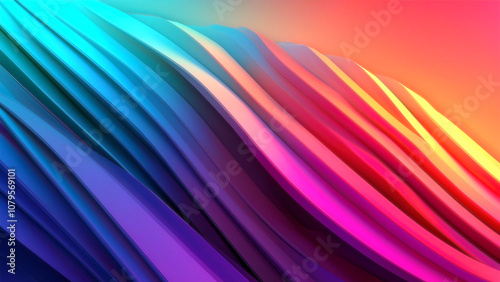 ネオンカラーの波打つアブストラクト背景壁紙