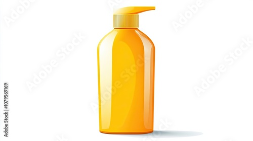 Yellow Plastic Bottle with Pump Dispenser