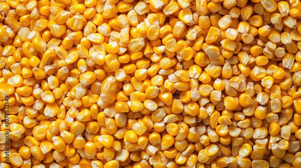 Close Up Texture of Raw Yellow Corn Kernels, Macro Photography. Close Up Texture of Raw Yellow Corn Kernels, Macro Photography.