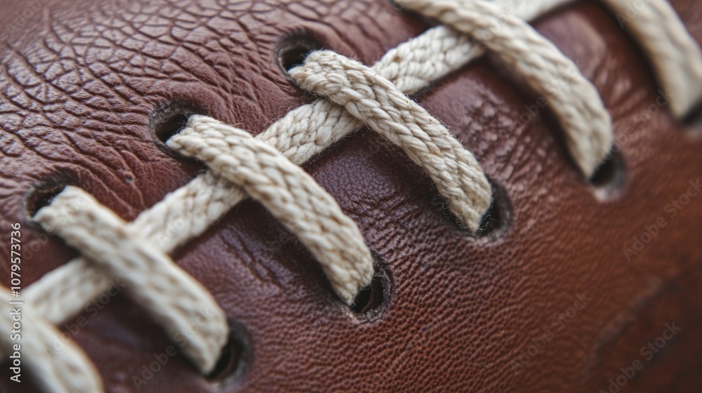 custom made wallpaper toronto digitalClose up of brown leather with white laces on a football