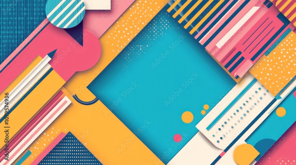 A vibrant abstract design featuring geometric shapes and bold colors for creative projects. A vibrant abstract design featuring geometric shapes and bold colors for creative projects.