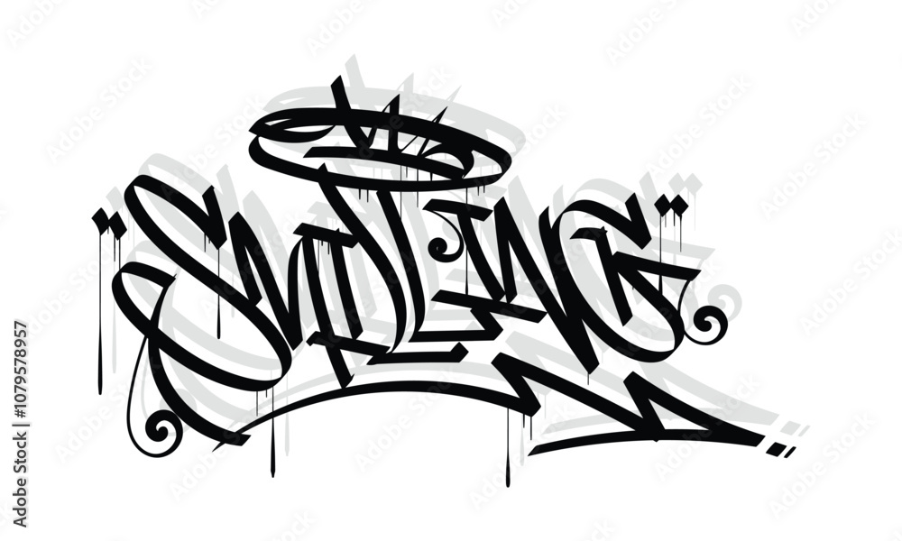 Fototapeta premium SMILLING graffiti tag style design