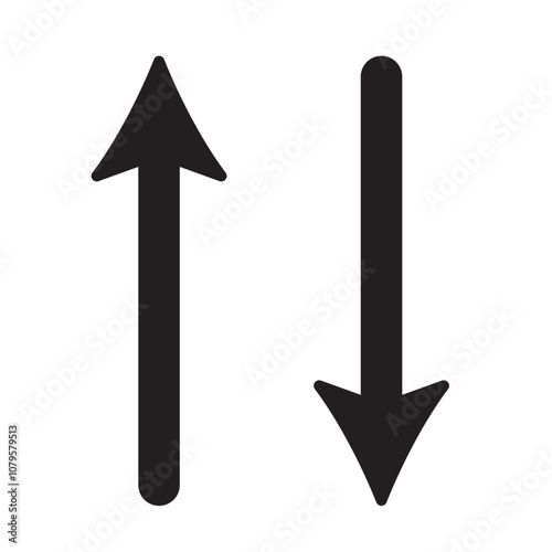 Up, down bookmark arrows silhouette icon. A pair of vertical two-way direction symbols. Up and down arrow isolated on a white background. Free Download Up, down bookmark arrows silhouette icon. A pair of vertical two-way direction symbols. Up and down arrow isolated on a white background. - GFXLoad