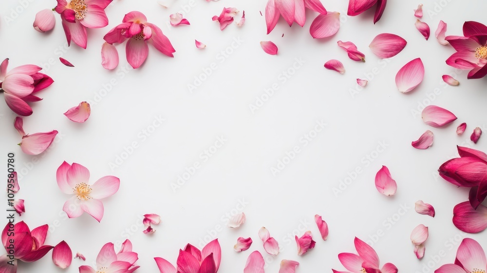 topview free space and colorful lotus flowers blooming on white background topview free space and colorful lotus flowers blooming on white background