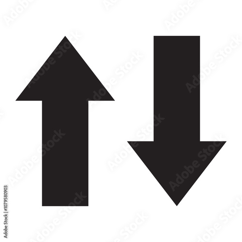 Free Download Up, down bookmark arrows silhouette icon. A pair of vertical two-way direction symbols. Up and down arrow isolated on a white background. - GFXLoad