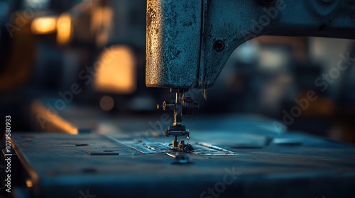 Closeup of a Sewing Machine Needle