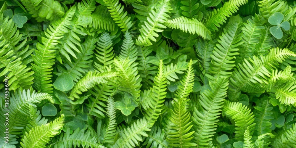 Close-up of lush green fern leaves with soft natural lighting, highlighting the intricate patterns and textures, perfect for nature or botanical themes,space for text Close-up of lush green fern leaves with soft natural lighting, highlighting the intricate patterns and textures, perfect for nature or botanical themes,space for text