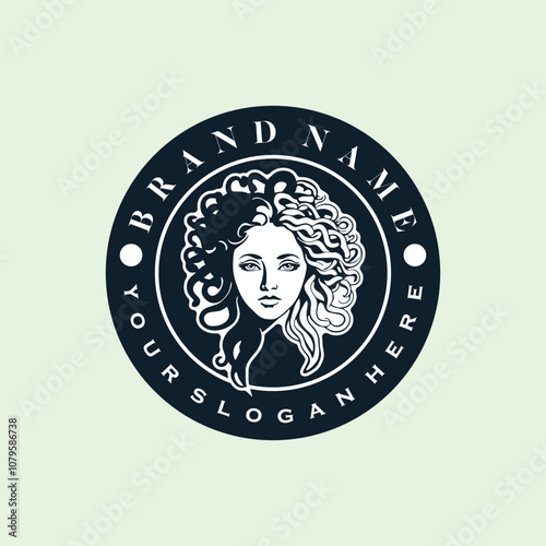 medusa logo design element vector template