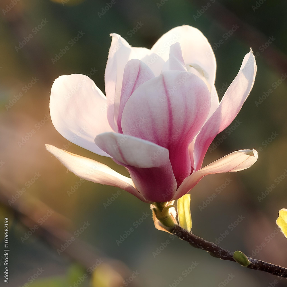 Fototapeta premium Fresh Magnolia flower on natural background