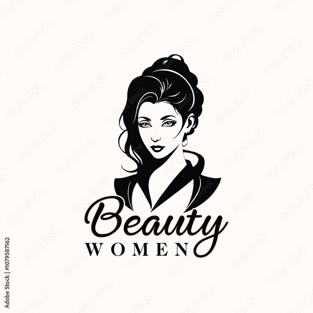 Woman silhouette logo design element vector template Woman silhouette logo design element vector template