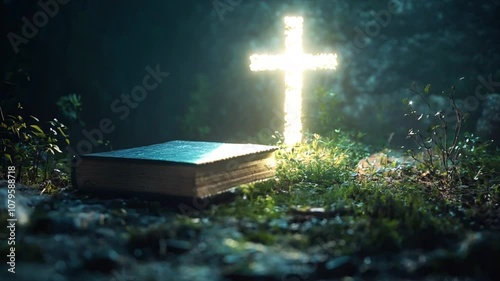 Bible and Christian cross