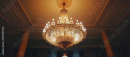 Crystal Chandelier in a Grand Hall photo