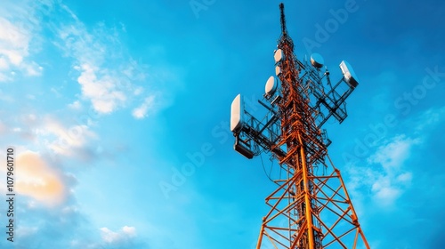 Communication Tower Against Blue Sky photo