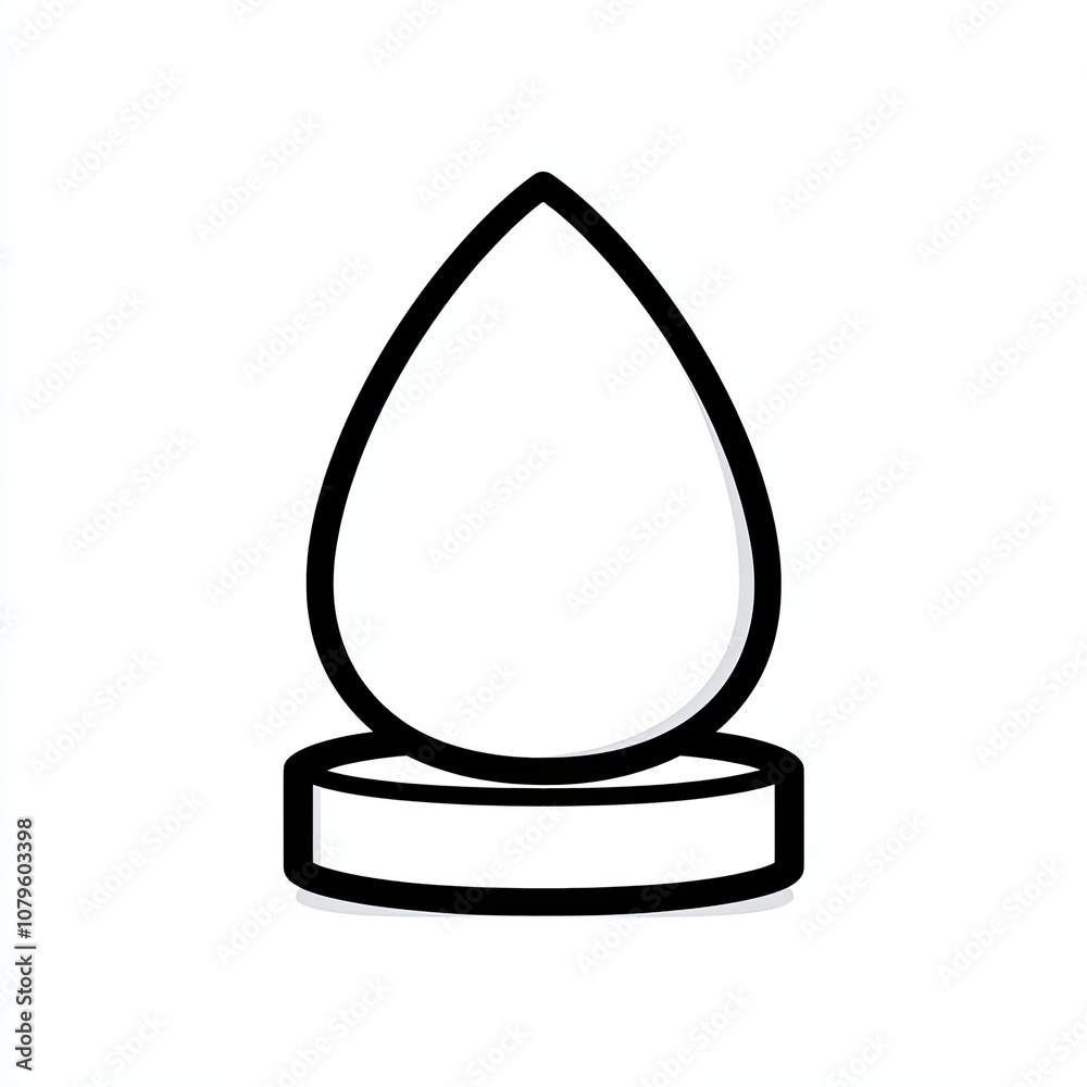 Fototapeta premium This straightforward line icon depicts a beauty sponge holder, designed in black and white on a white background for easy identification in beauty tools