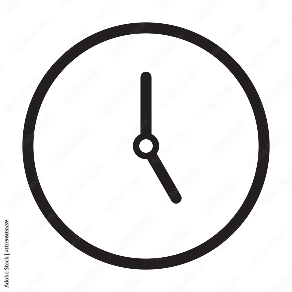 Time and clock icon. Analog wall clock icon. Thin line clock icon designs. Vector illustration. EPS 10 Time and clock icon. Analog wall clock icon. Thin line clock icon designs. Vector illustration. EPS 10