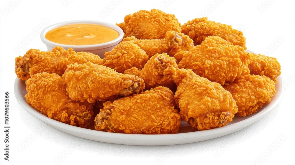 Golden Crispy Chicken Wings Served on a White Plate with Dipping Sauce Perfect for Game Day, Parties, and Casual Dining Gatherings Golden Crispy Chicken Wings Served on a White Plate with Dipping Sauce Perfect for Game Day, Parties, and Casual Dining Gatherings