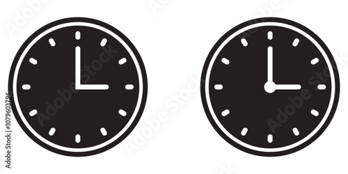 Clock icon. Time icon symbol isolated on white background. Vector illustration design.