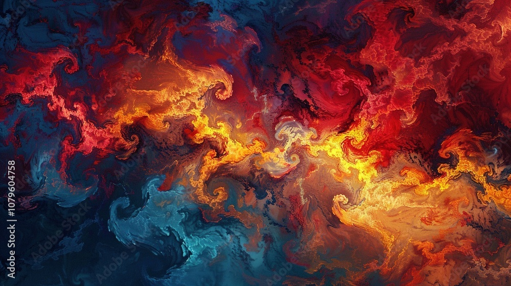 Fantasy Cloudscape: Bold Digital Oil Painting of Cumulus Storm Clouds at Golden Hour Fantasy Cloudscape: Bold Digital Oil Painting of Cumulus Storm Clouds at Golden Hour