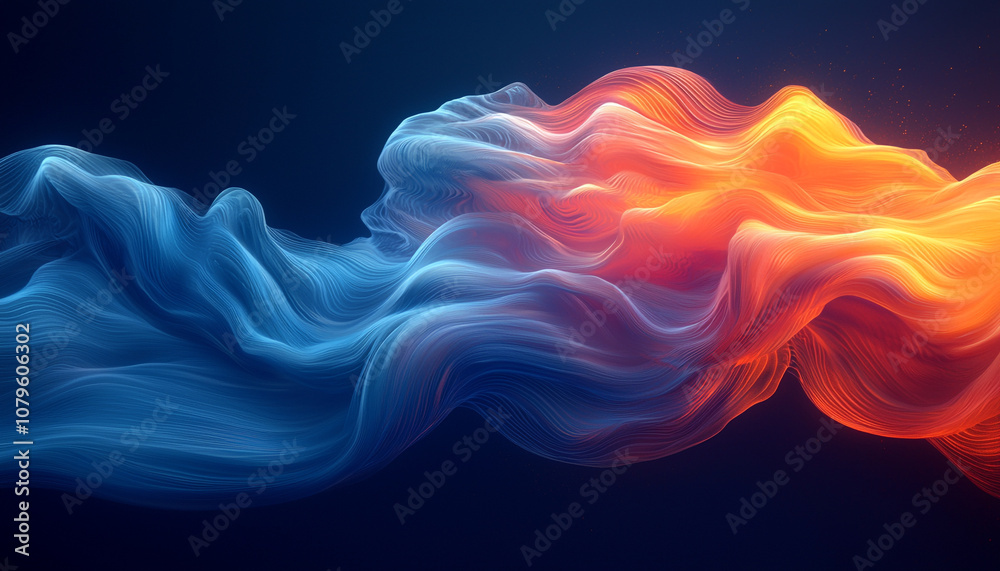 Fototapeta premium Glowing wave pattern in futuristic space illustration flowing generated by AI